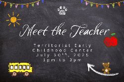 Meet the teacher graphic with chalk drawings